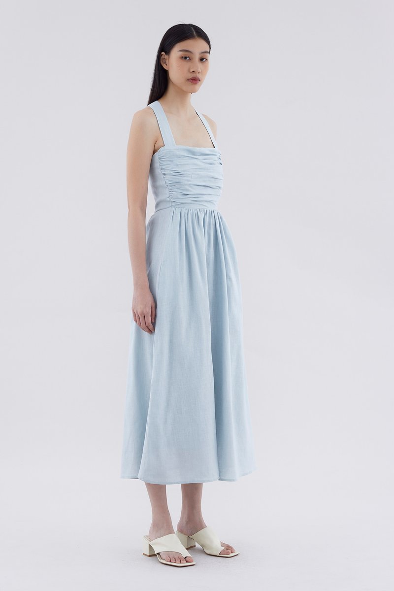 Lucano Linen Ruched Dress