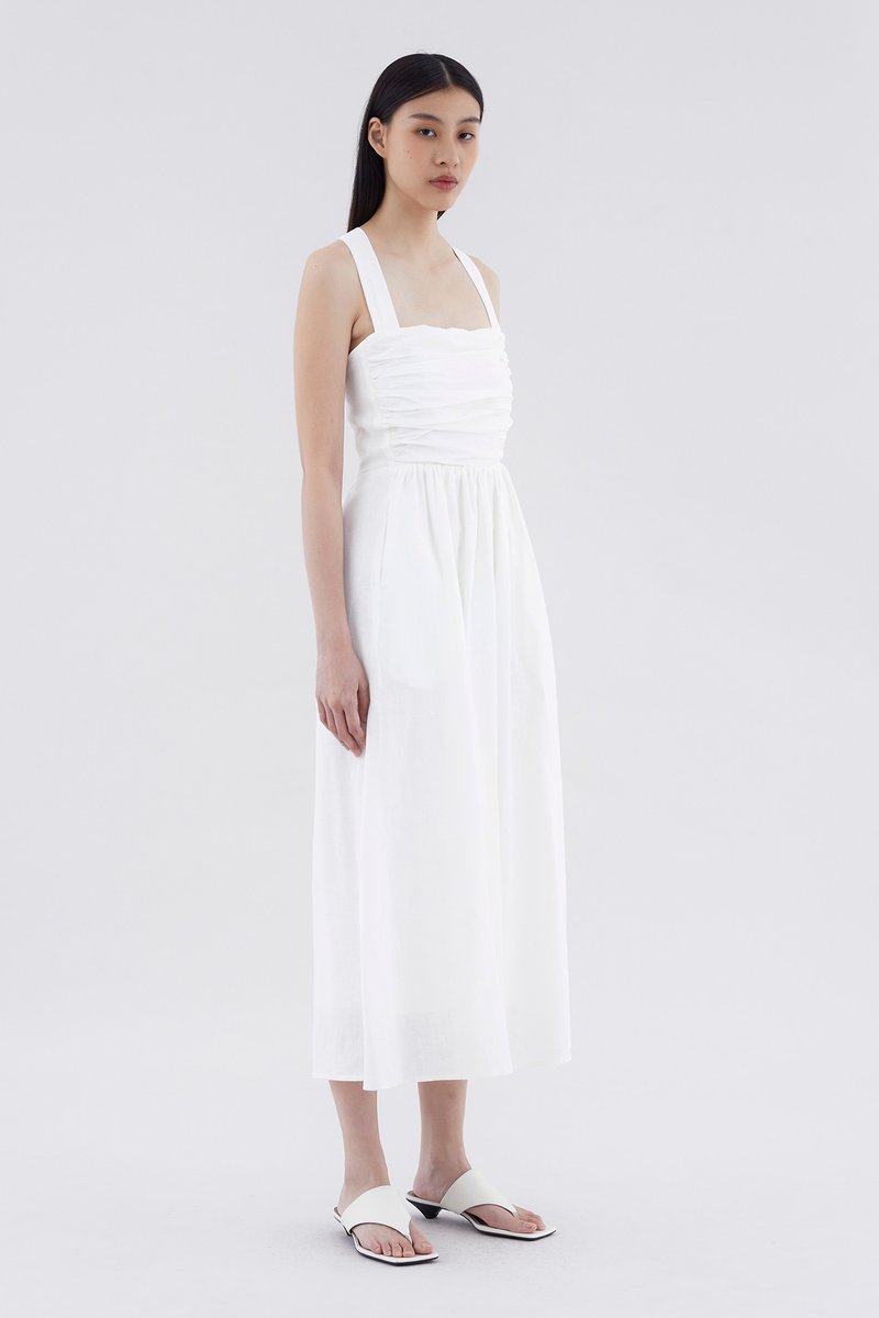 Lucano Linen Ruched Dress