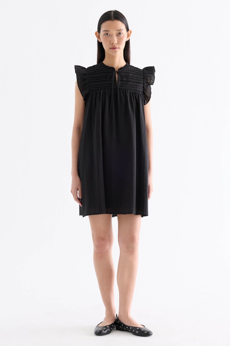Pamelia Flutter Cap-Sleeve Short Dress