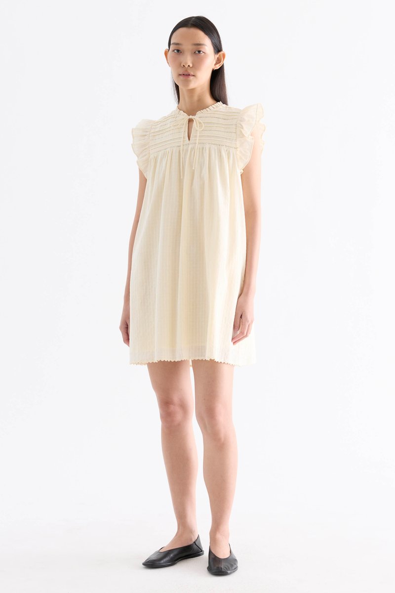 Pamelia Flutter Cap-Sleeve Short Dress