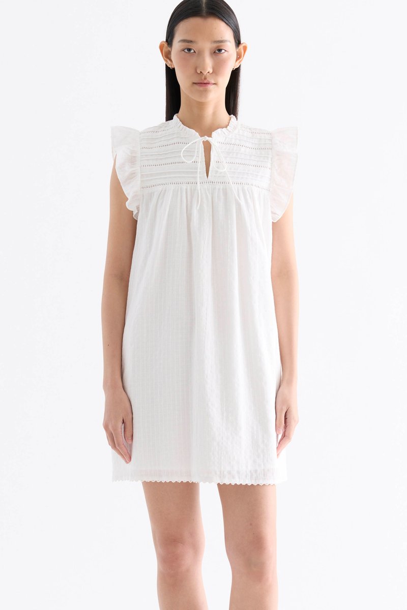 Pamelia Flutter Cap-Sleeve Short Dress