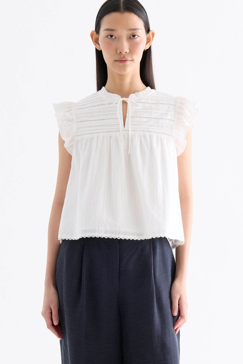 Judelle Flutter Cap-Sleeve Top