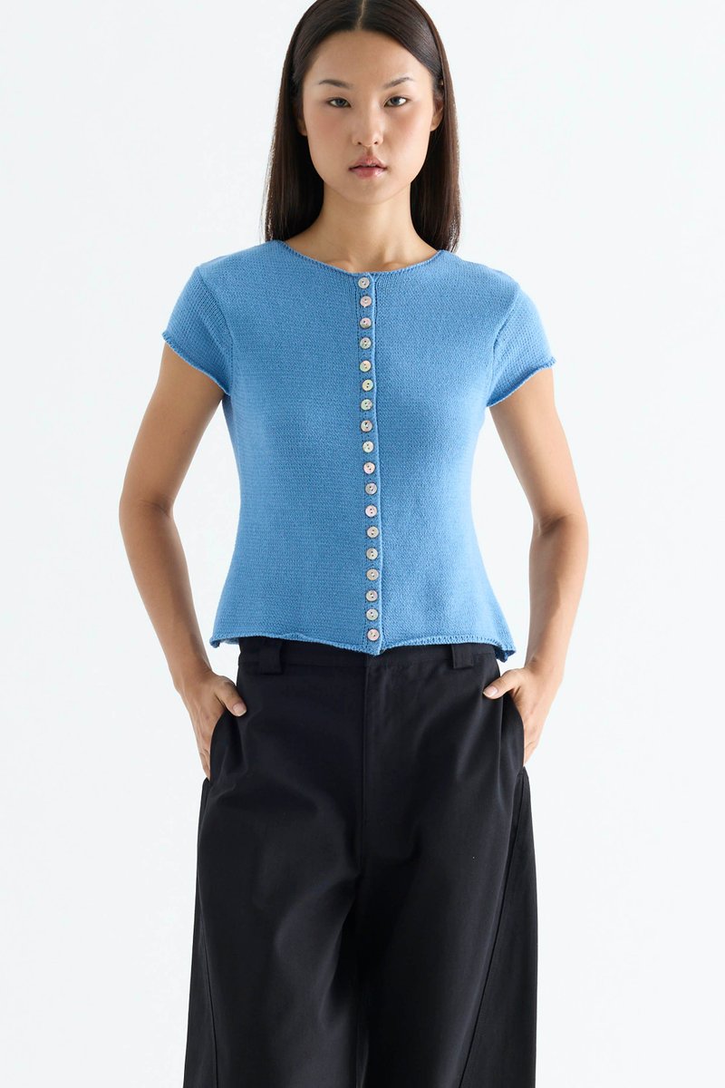 Kelyn Button-Down Knit Top