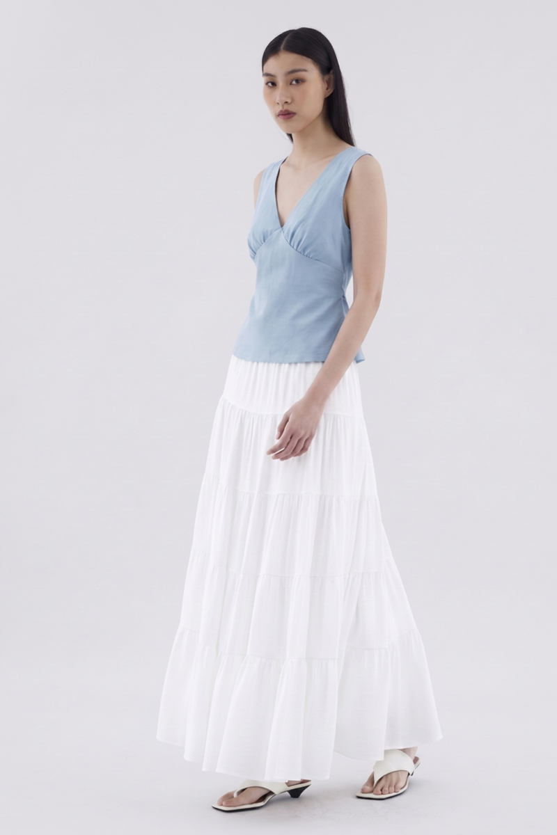 Gyral V-Neck Fitted Top