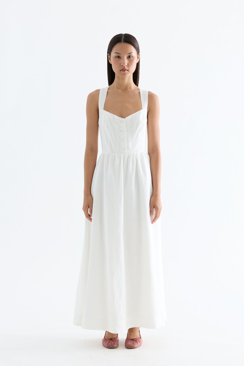 Kindrall Linen Cross-Back Dress