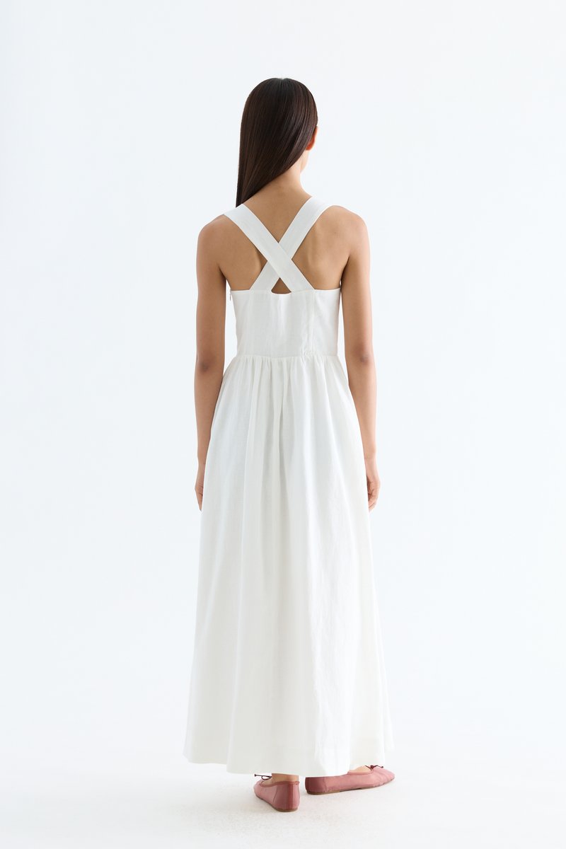 Kindrall Linen Cross-Back Dress