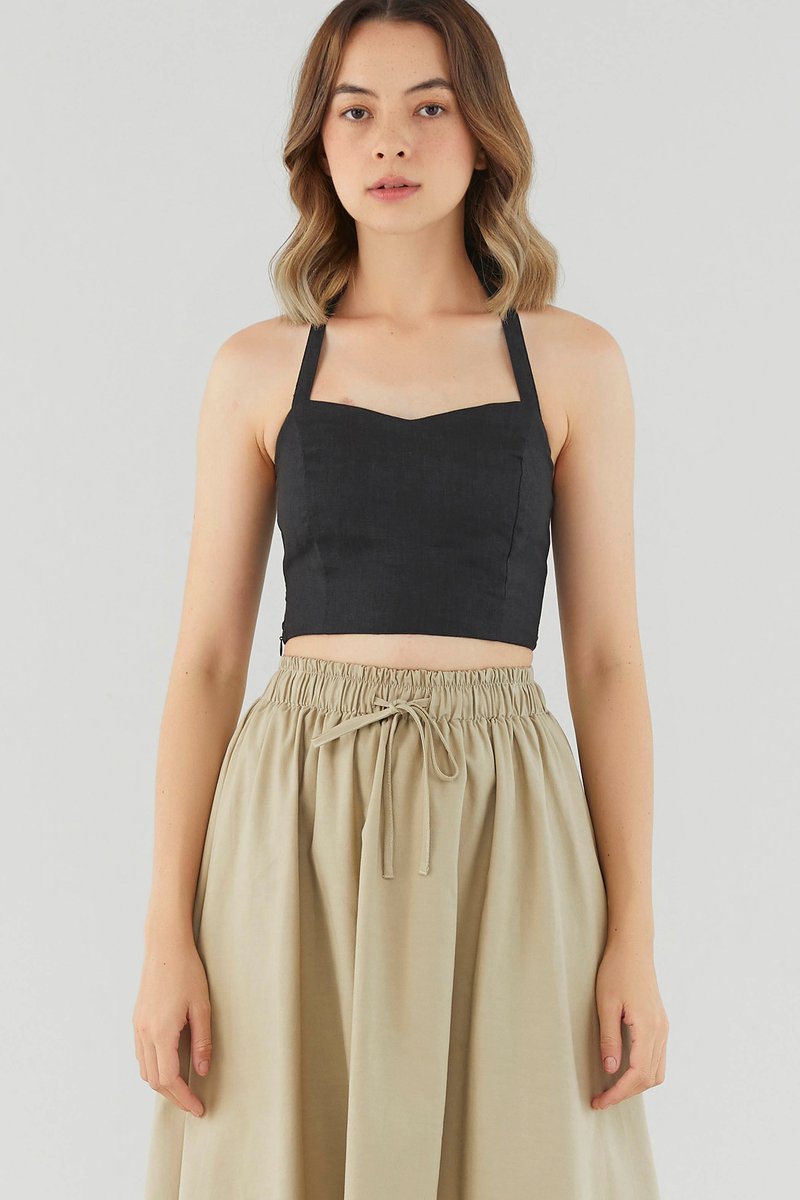 Gerta Linen Tie-Strap Top