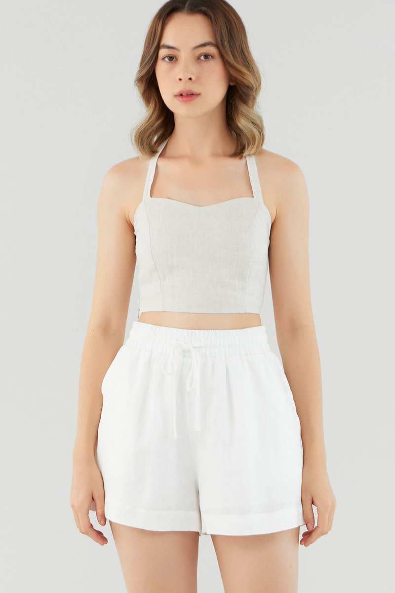 Gerta Linen Tie-Strap Top