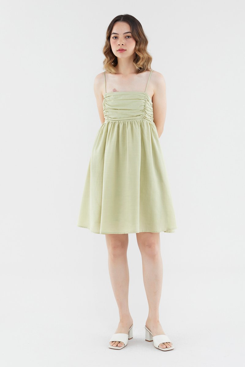 Raella Ruched-Front Mini Dress