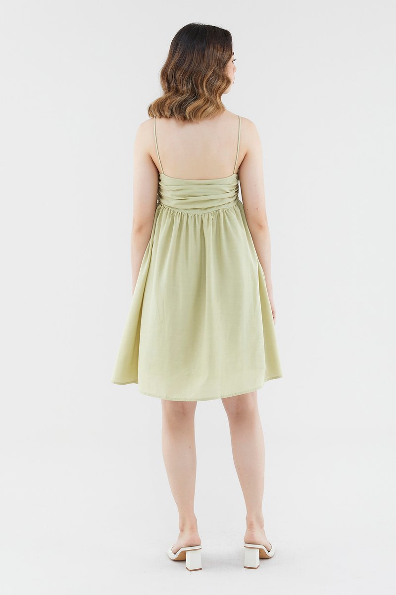 Raella Ruched-Front Mini Dress