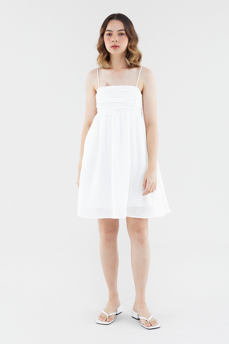Raella Ruched-Front Mini Dress