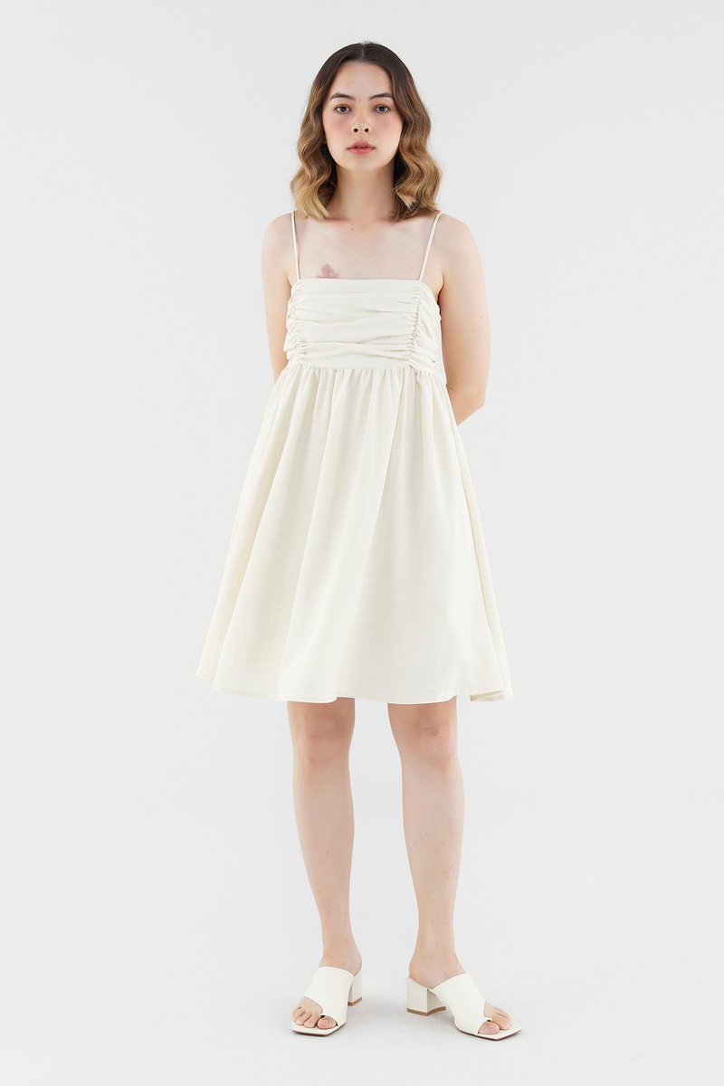Raella Ruched-Front Mini Dress