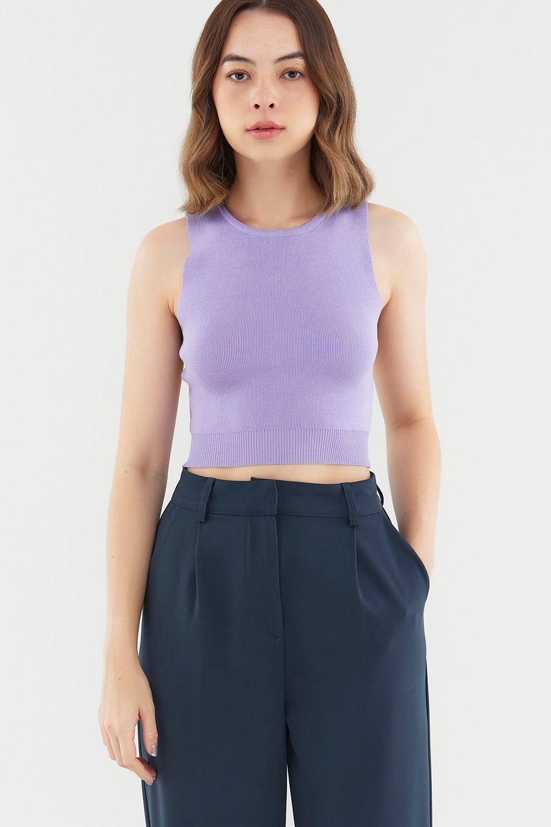 Chenille Open-Back Knit Top