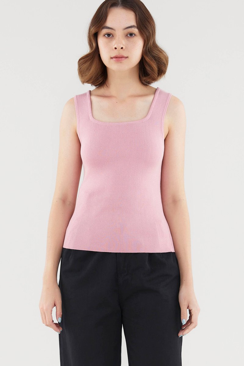 Aspen Square-Neck Knit Top