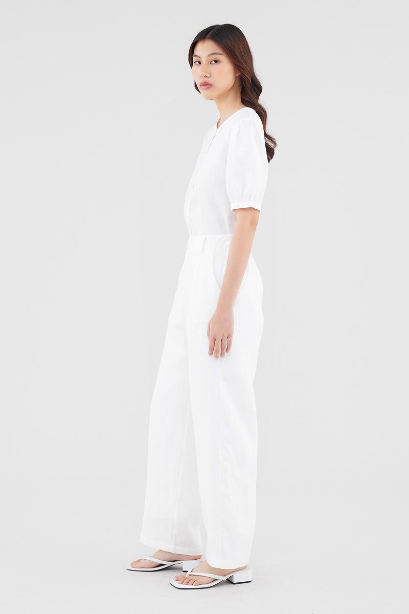 Valeria Linen Pleated Pants