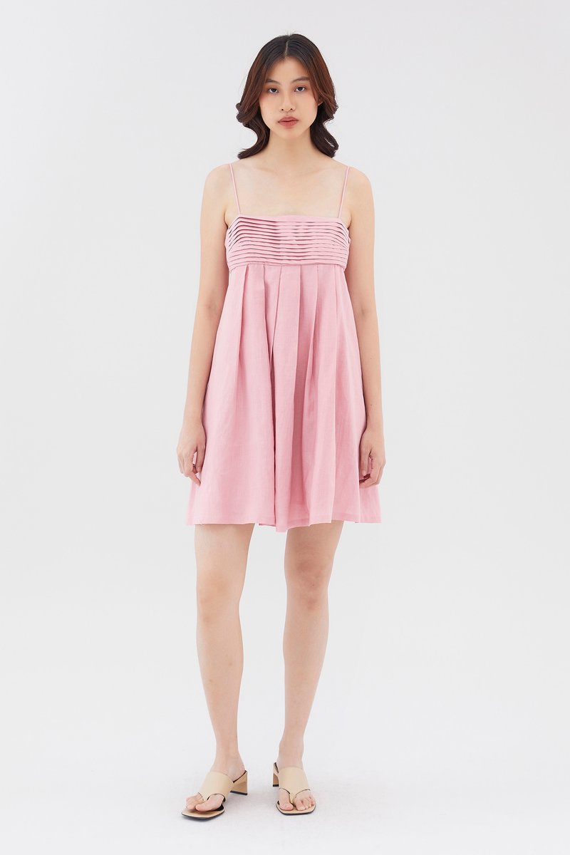 Chesca Linen Pleated Dress
