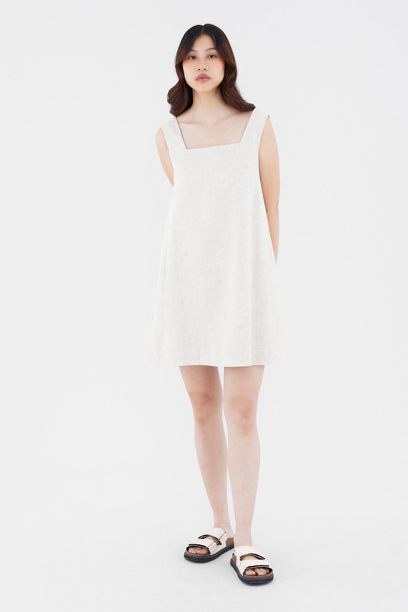 Kasey Linen Shift Short Dress