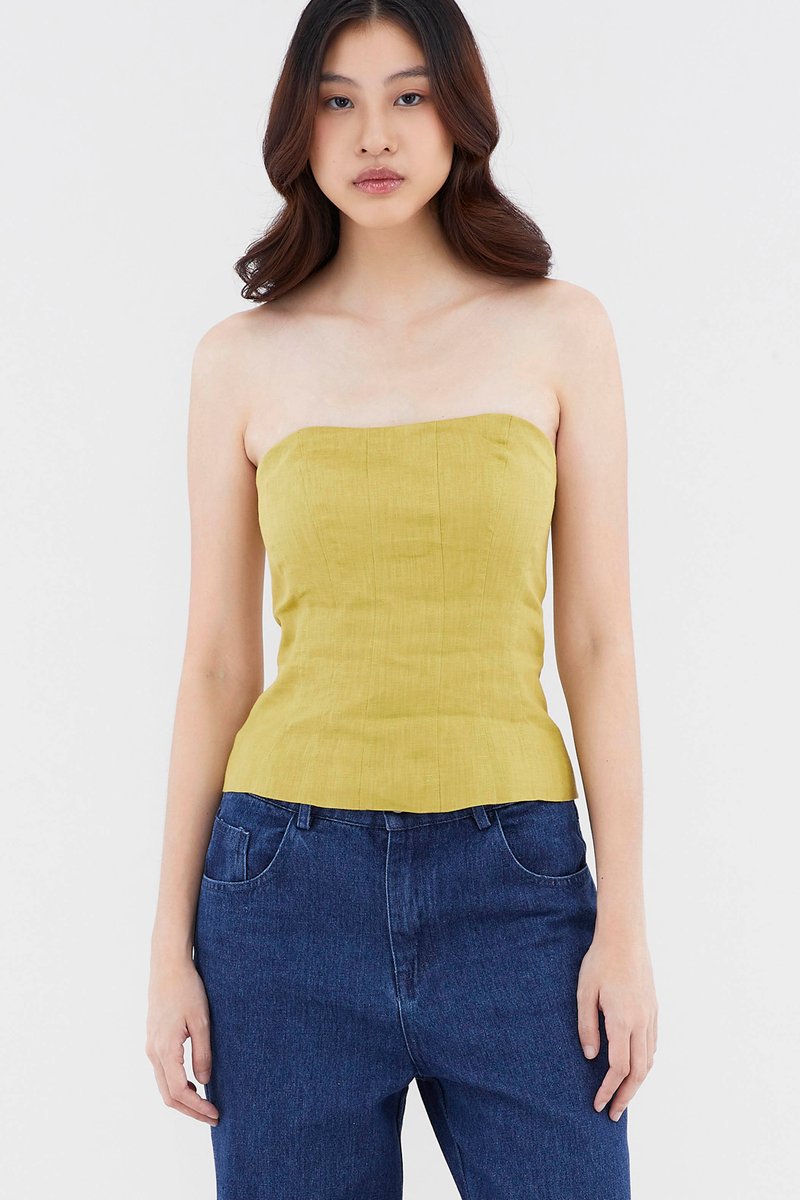 Kysteria Linen Tube Top