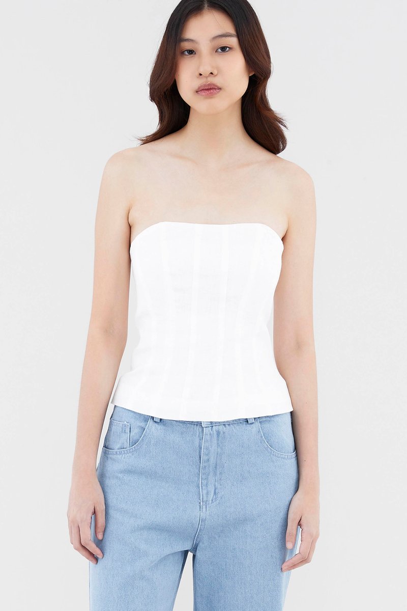 Kysteria Linen Tube Top