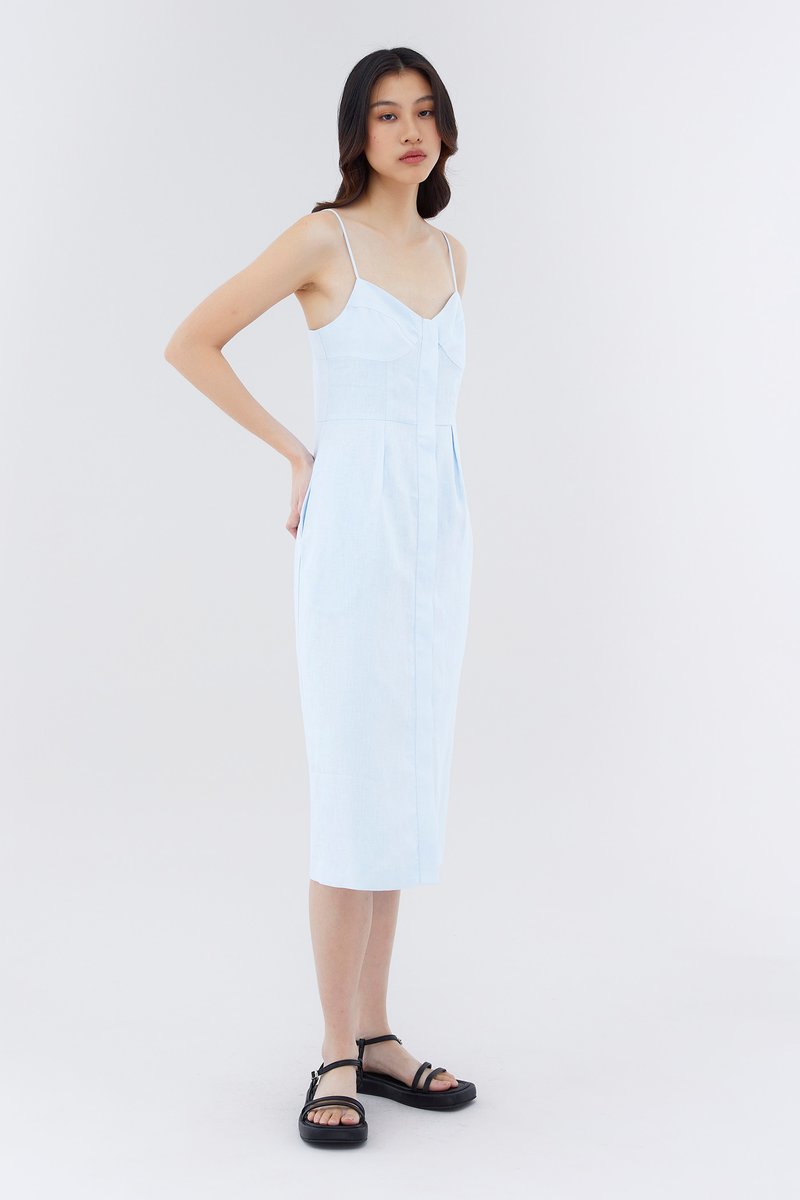 Ferra Linen Fitted Bustier Dress
