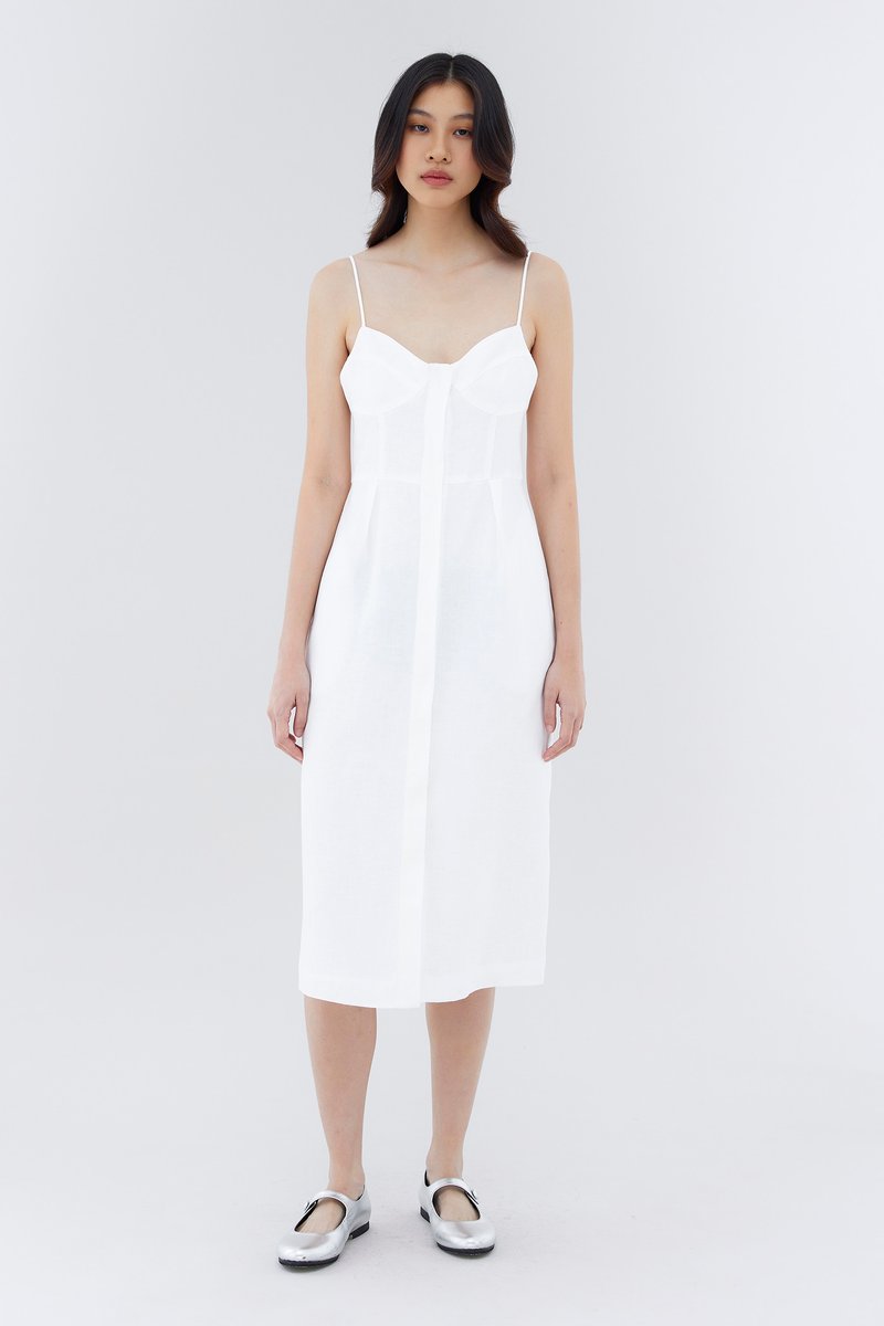 Ferra Linen Fitted Bustier Dress