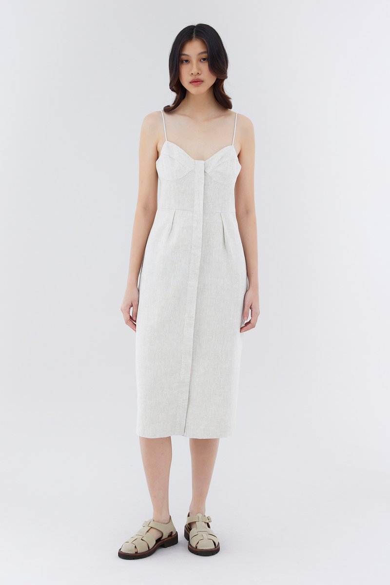 Ferra Linen Fitted Bustier Dress