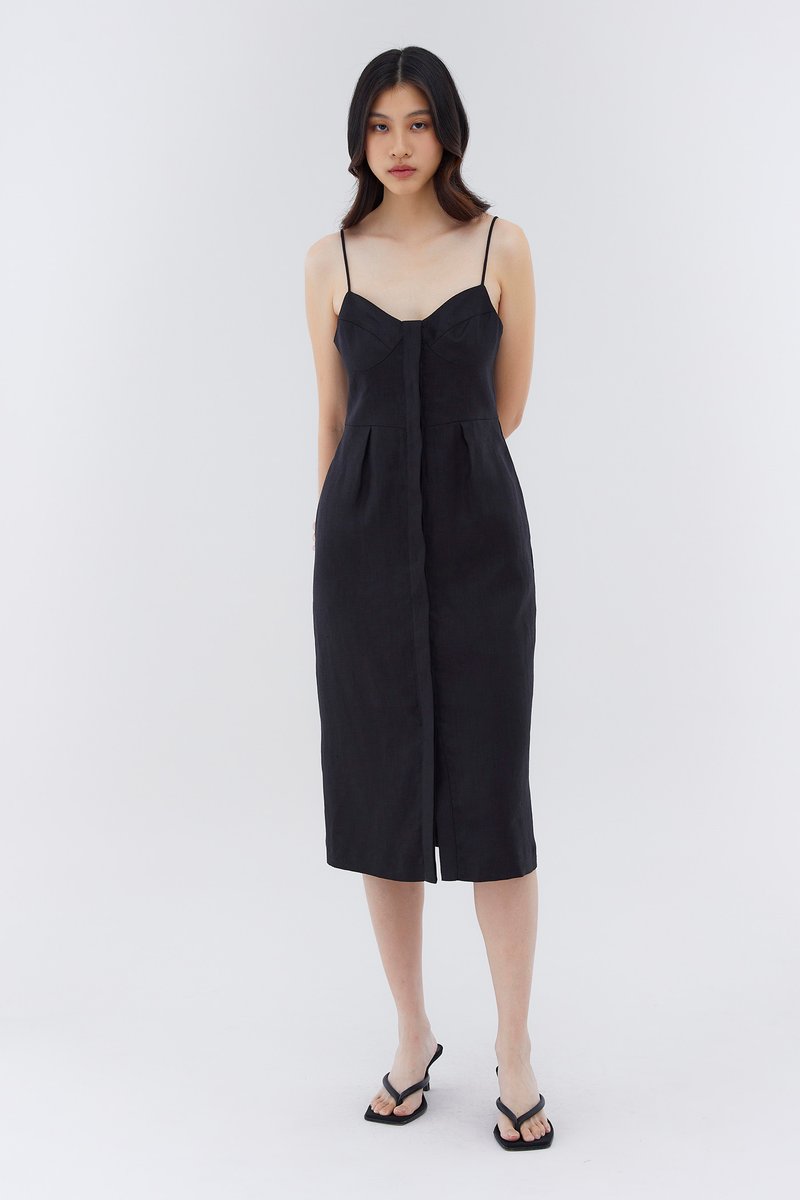 Ferra Linen Fitted Bustier Dress