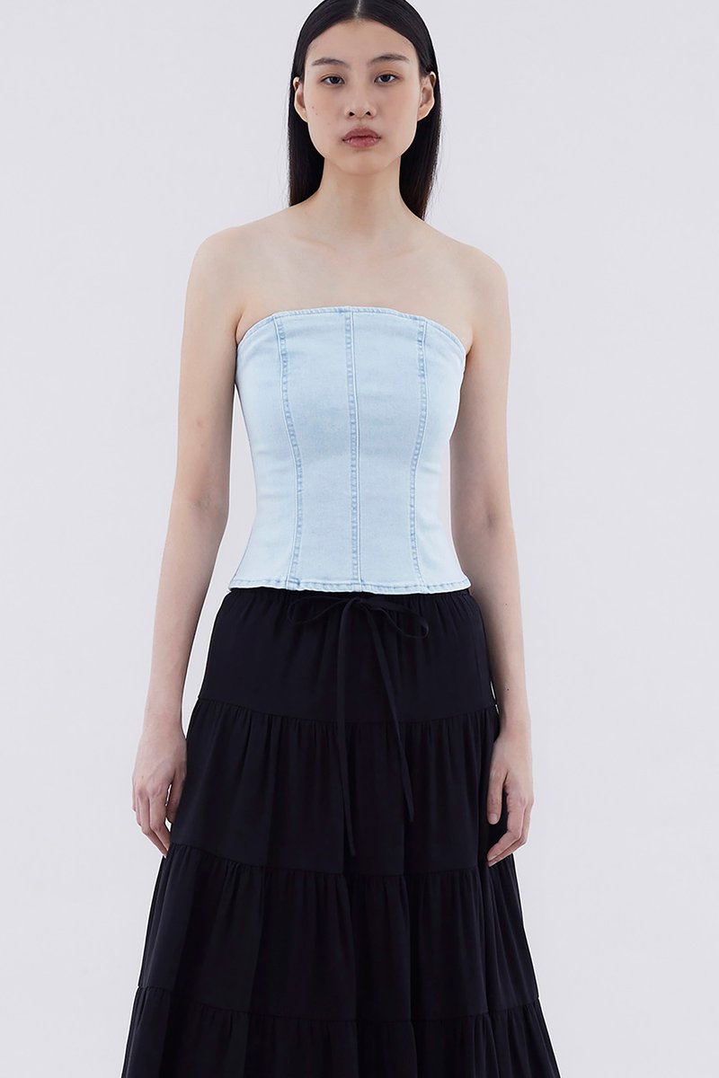 Croia Denim Bandeau Top