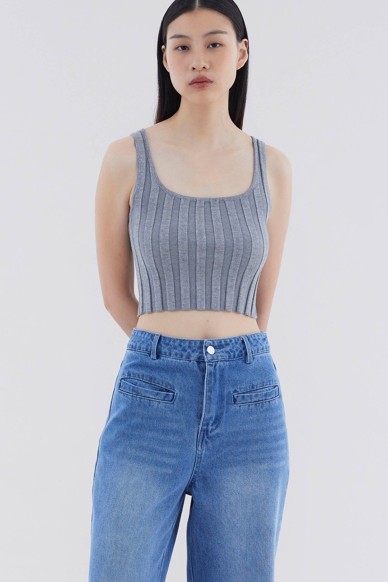 Ezara Ribbed Crop Tank