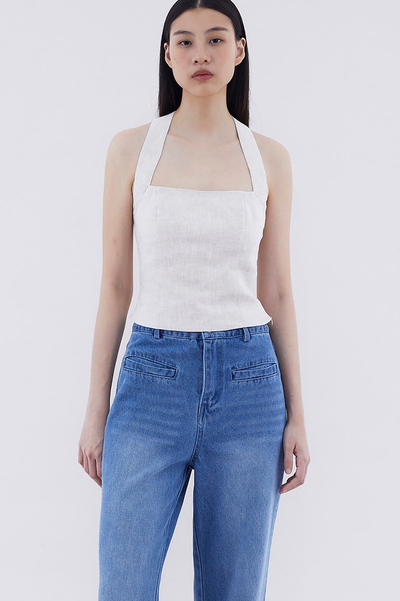 Akari Linen Halter Top