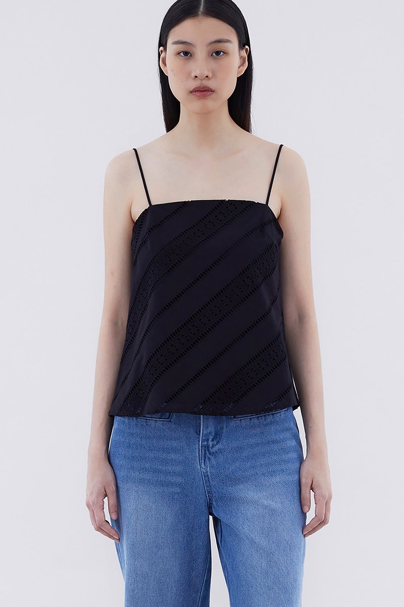 Montil Broderie Bias-Cut Top