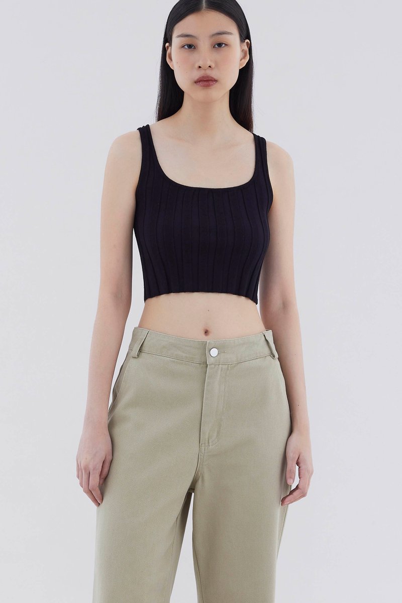 Ezara Ribbed Crop Tank