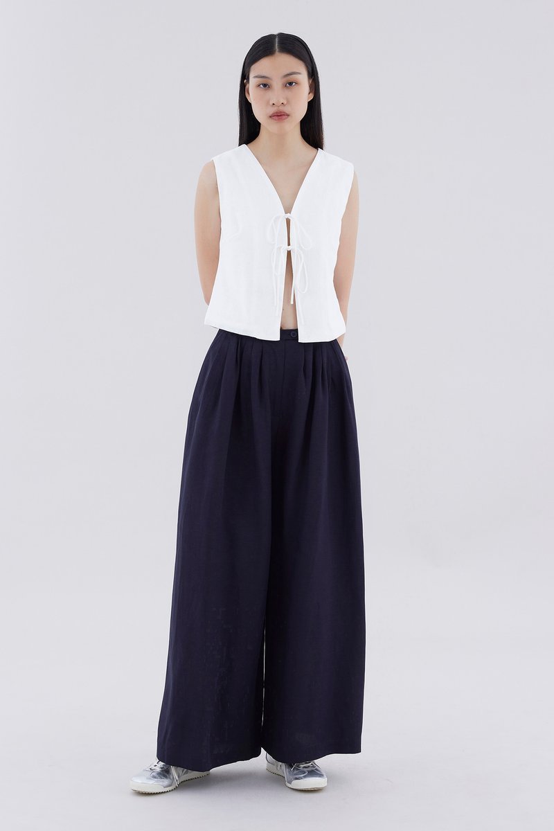 Jeno High-Rise Pleated Wide-Leg Pants