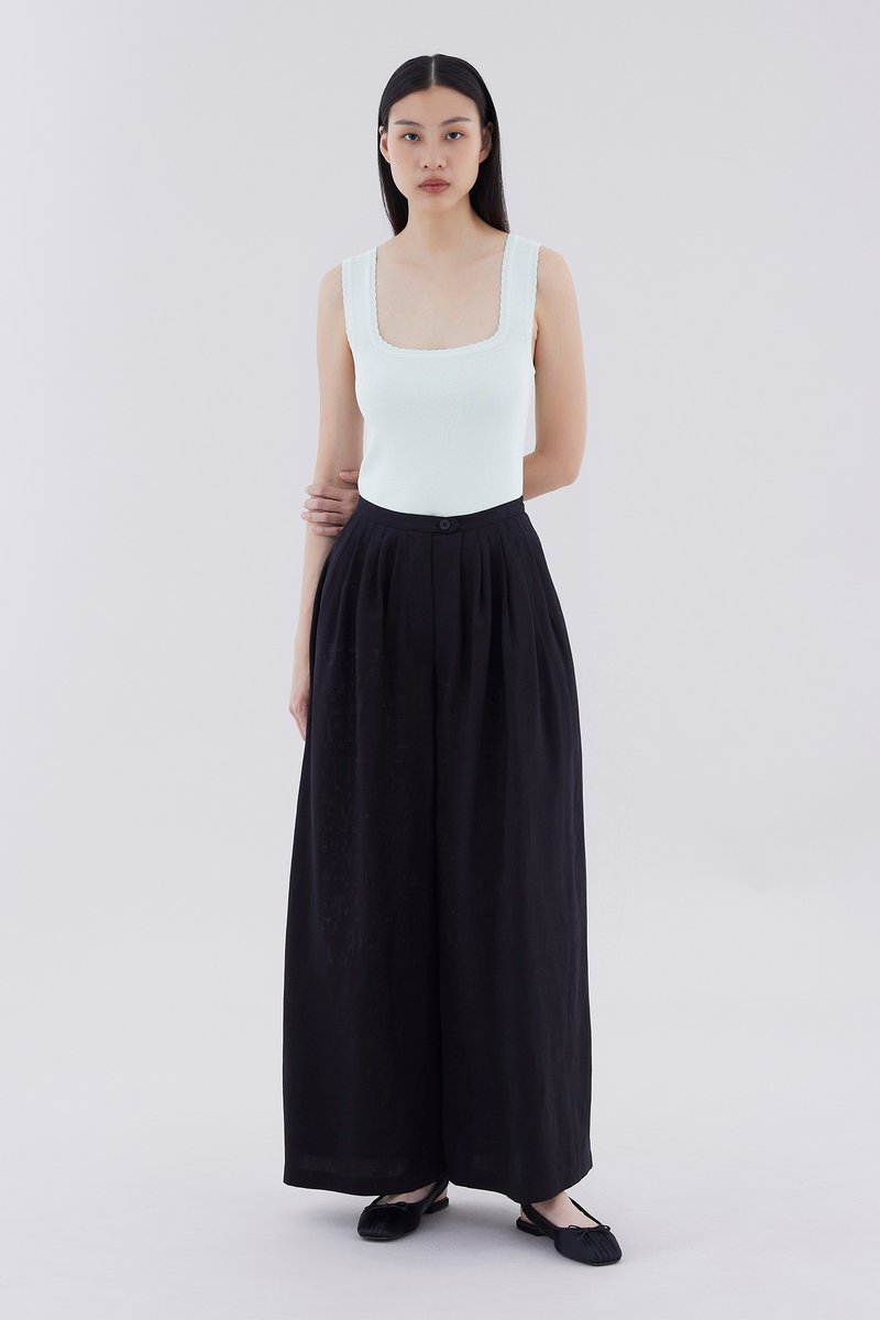 Jeno High-Rise Pleated Wide-Leg Pants