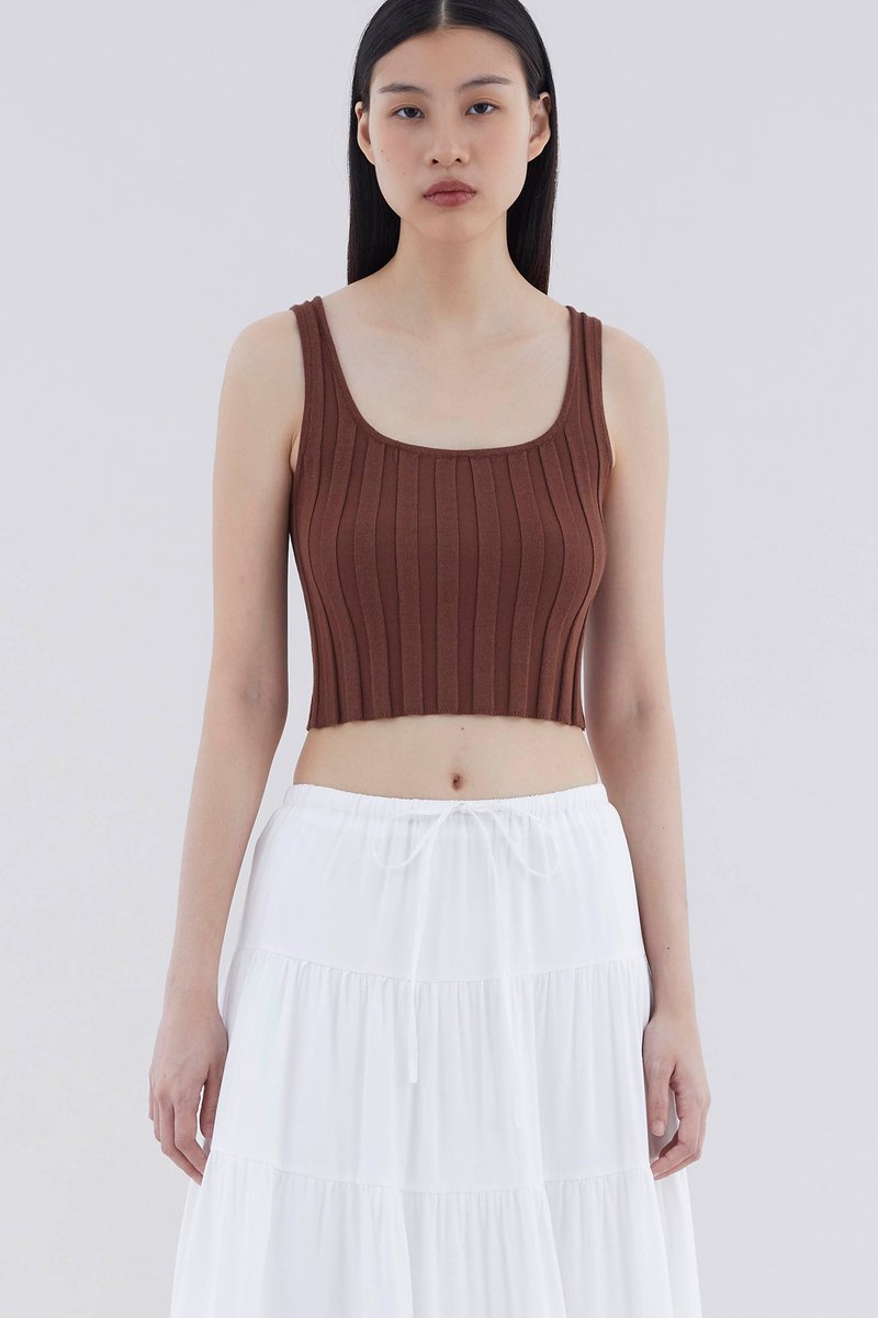 Ezara Ribbed Crop Tank