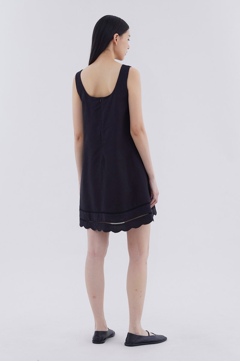 Itzel Scallop-Hem Dress