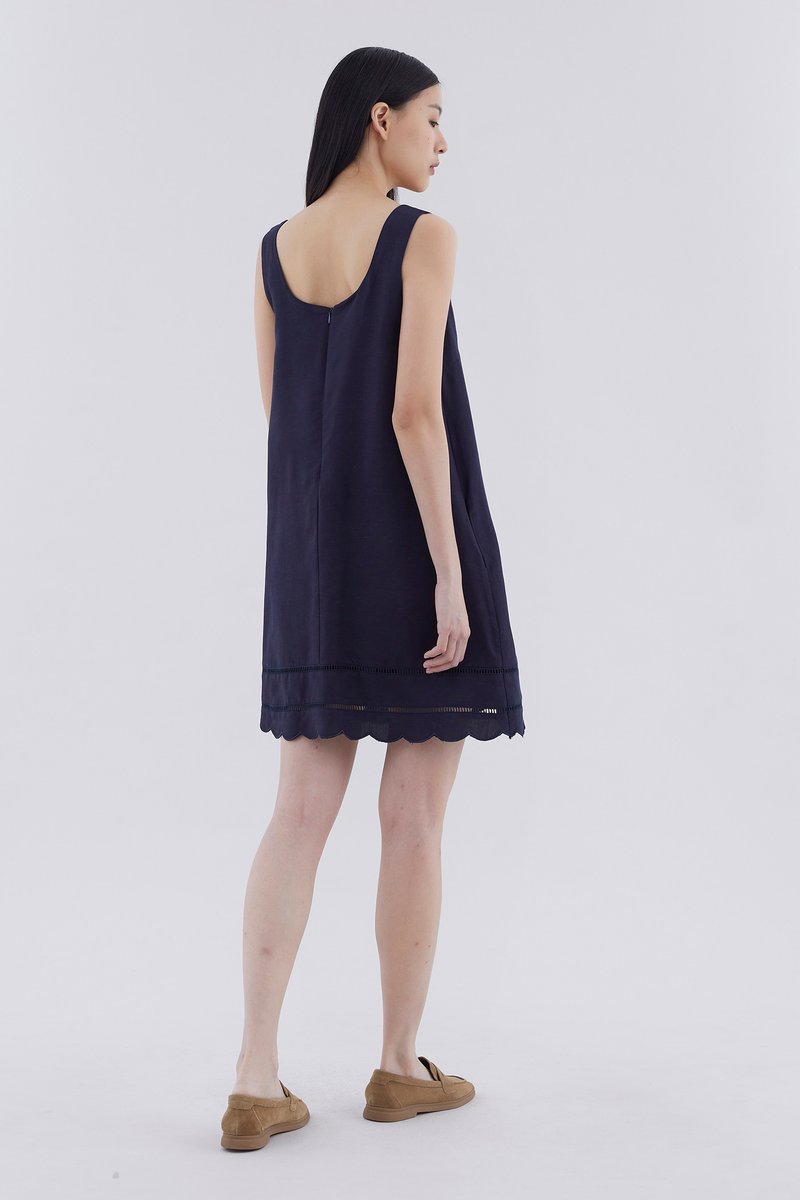 Itzel Scallop-Hem Dress