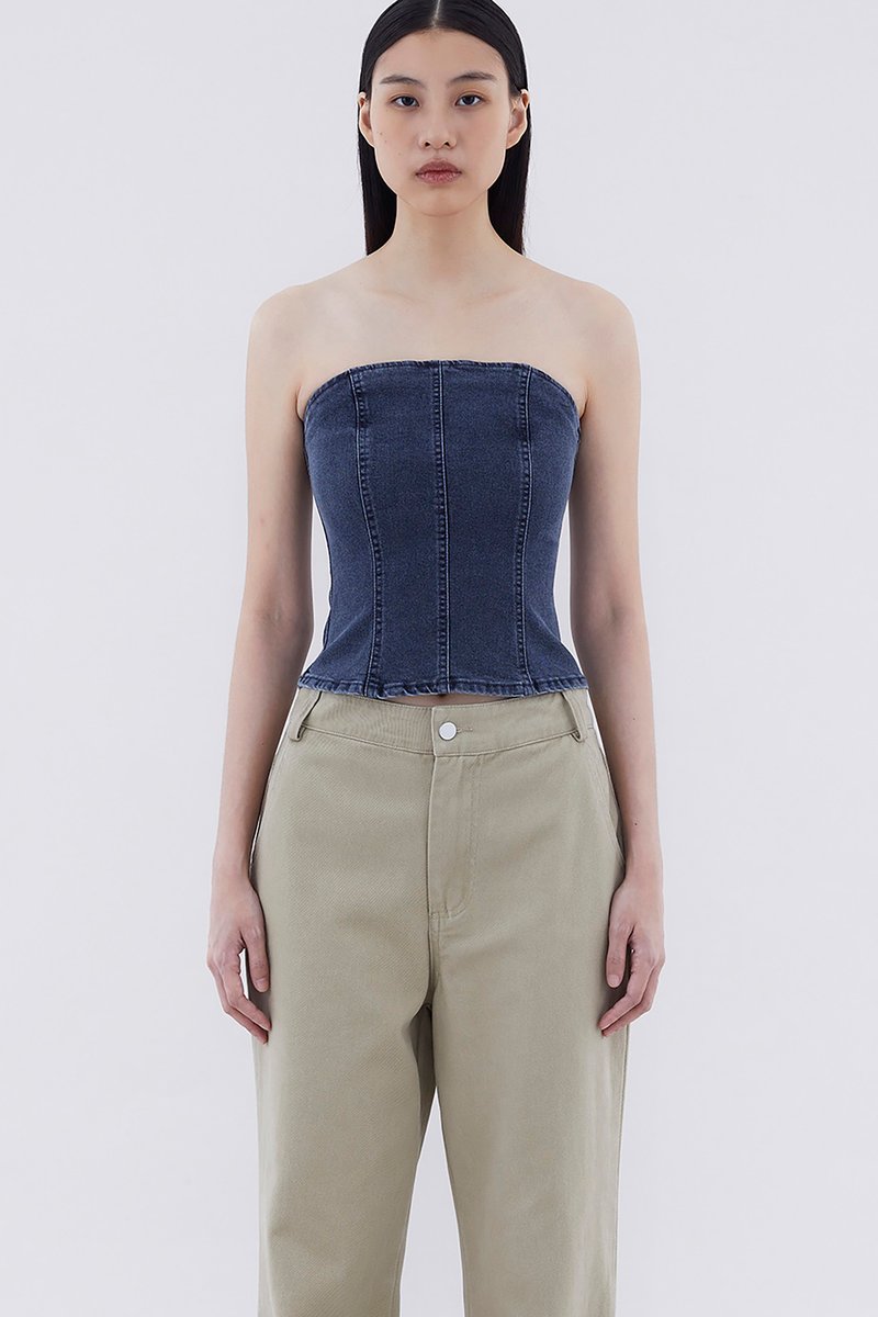 Croia Denim Bandeau Top