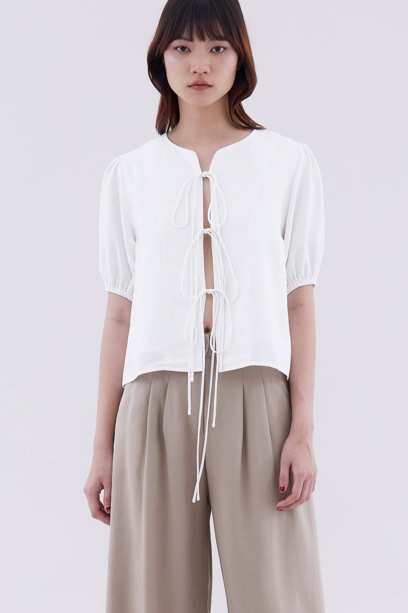 Charlee Front-Tie Blouse