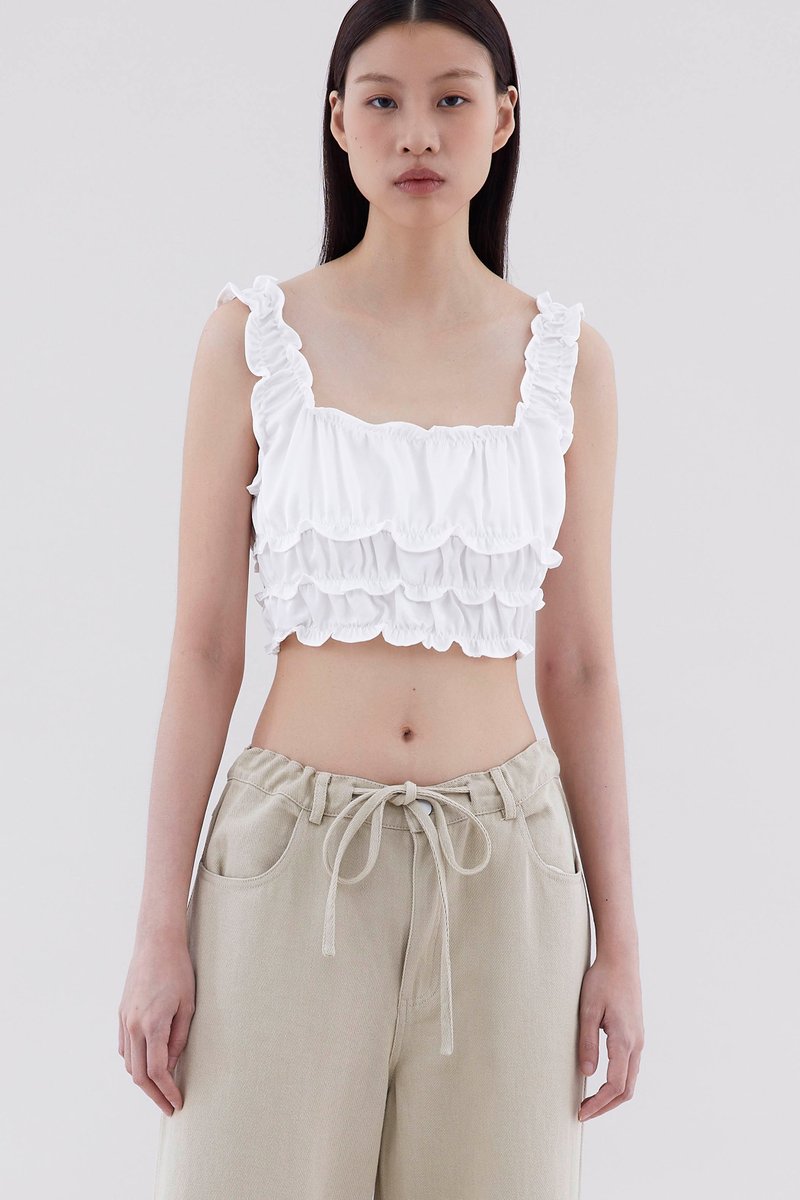 Evaline Ruched Crop Top