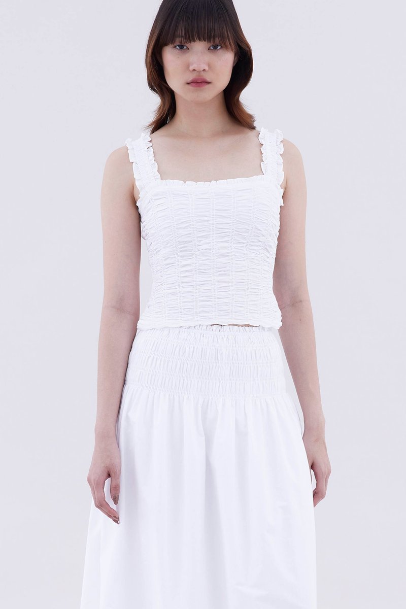 Triscilla Ruffle Trim Smock Top