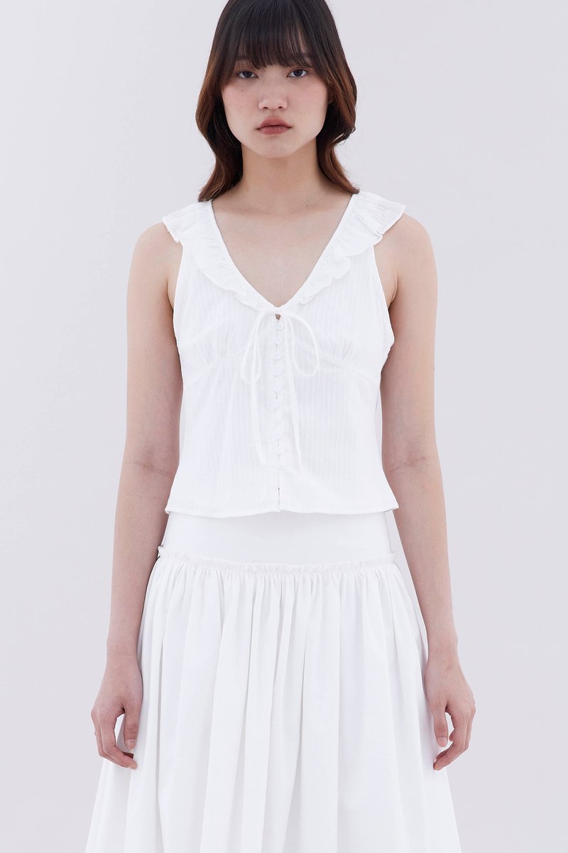 Branlyn Ruffle Neck Top