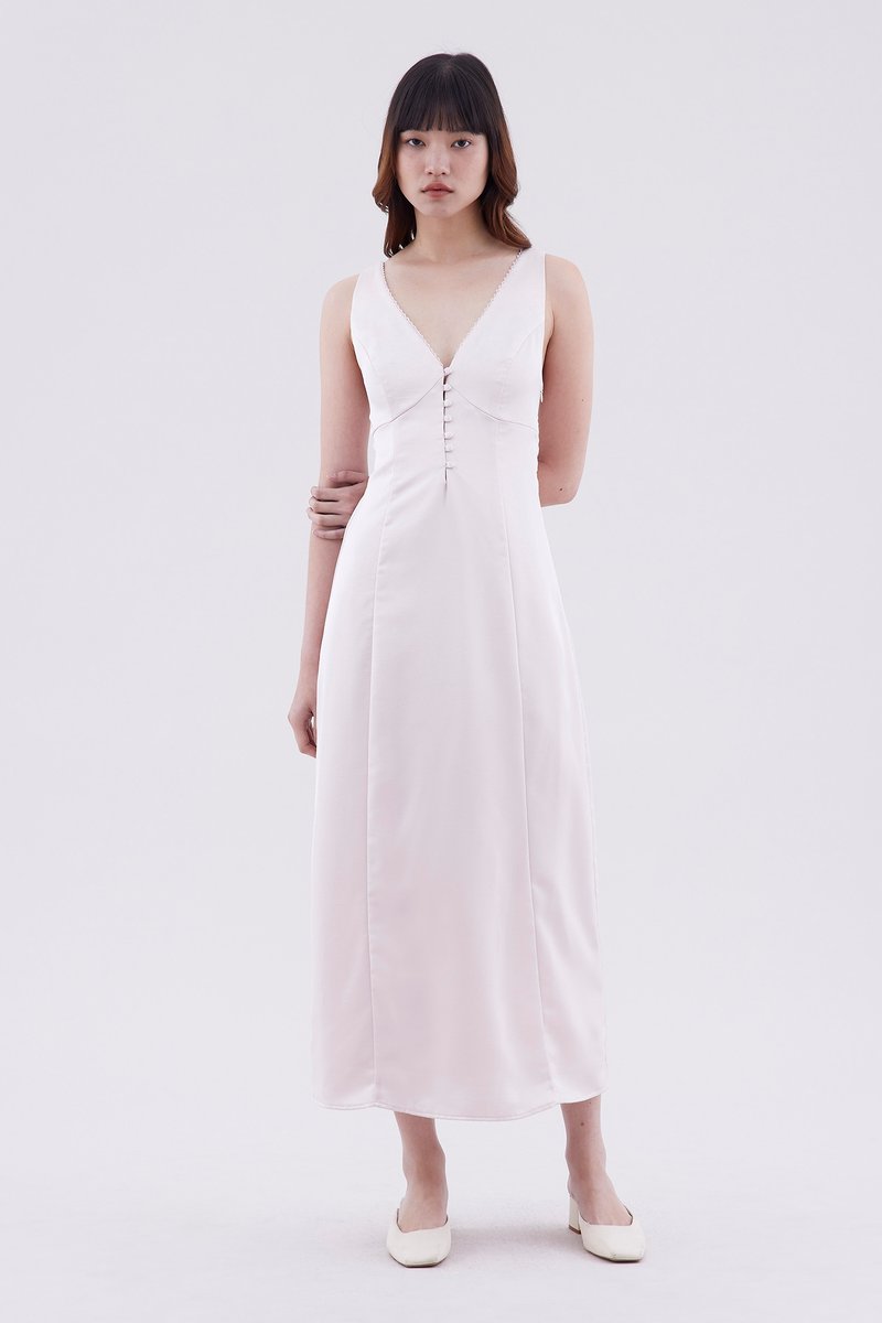 Zelina Cross-Back Slip Dress