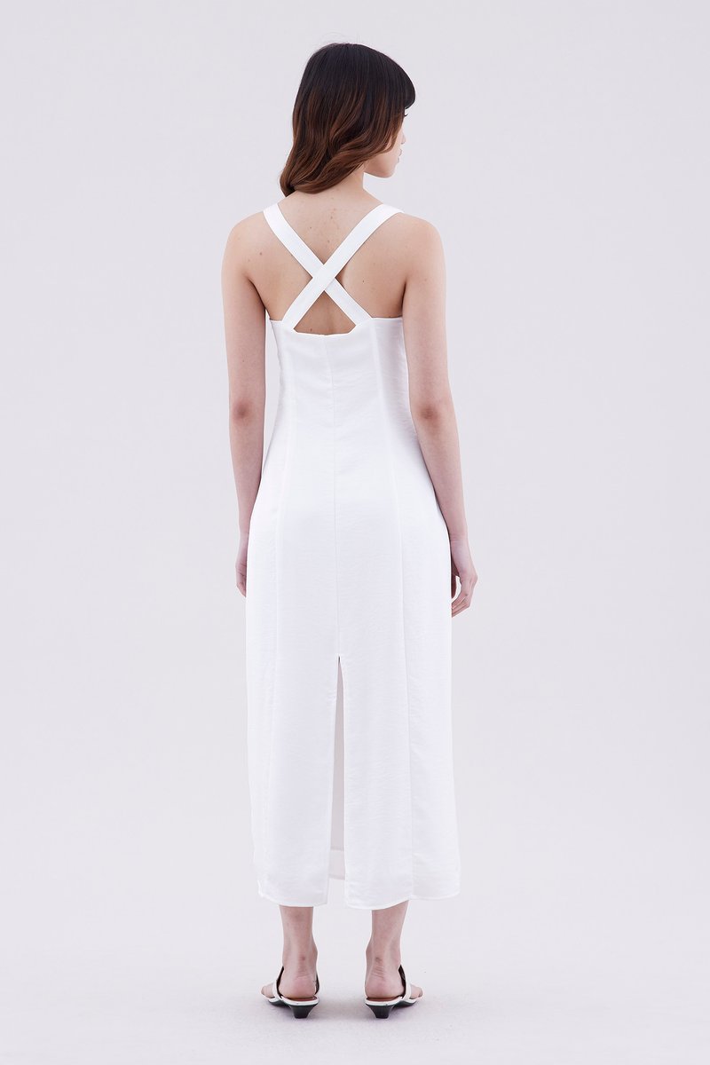 Zelina Cross-Back Slip Dress