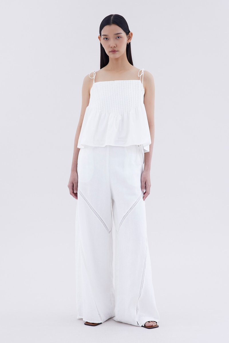 Jacqen Lace-Trim Panelled Pants