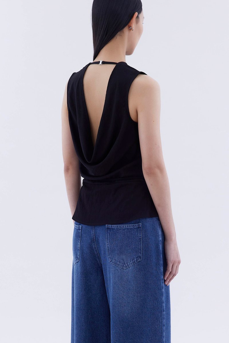 Meagan Open-Back Drape Top