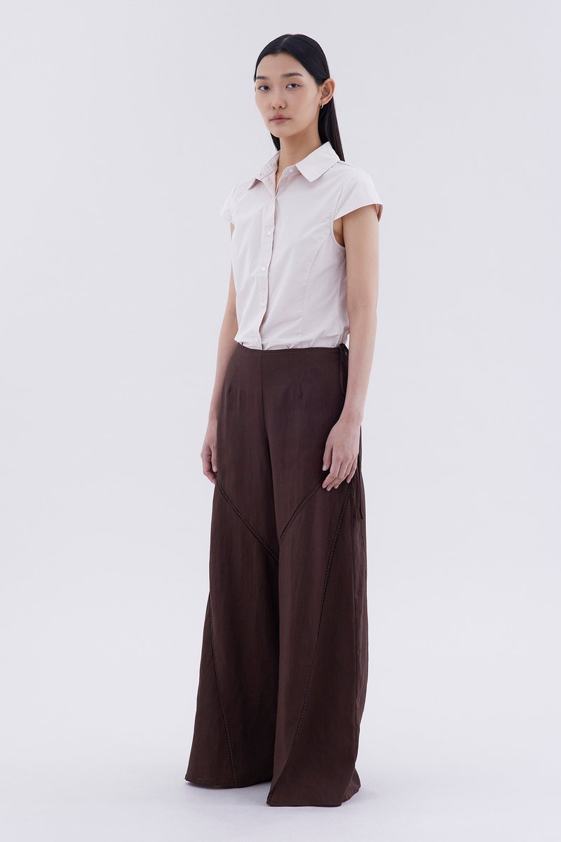 Jacqen Lace-Trim Panelled Pants