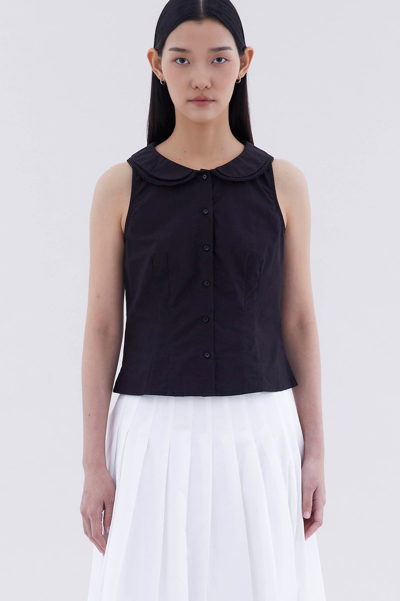Phylicia Double Collar Sleeveless Shirt