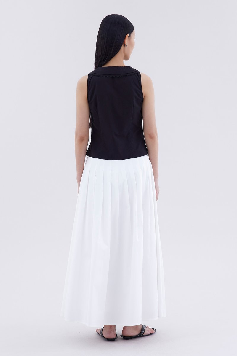 Phylicia Double Collar Sleeveless Shirt