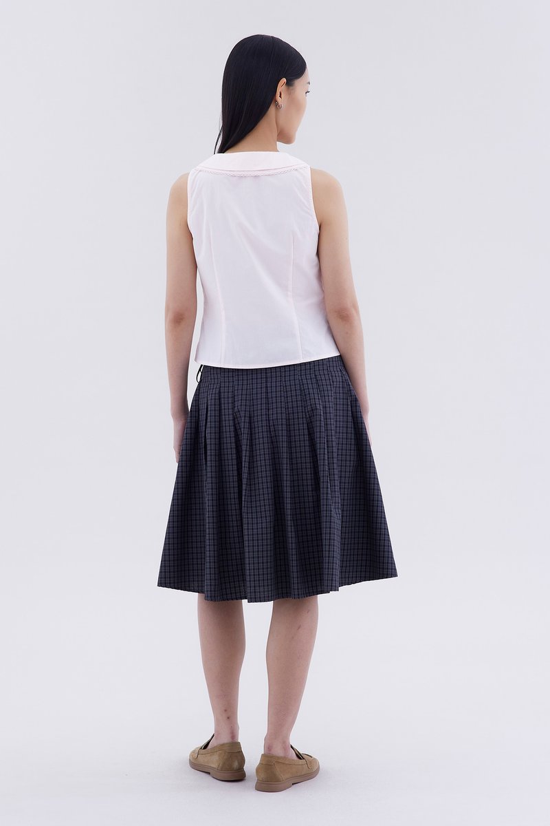 Phylicia Double Collar Sleeveless Shirt